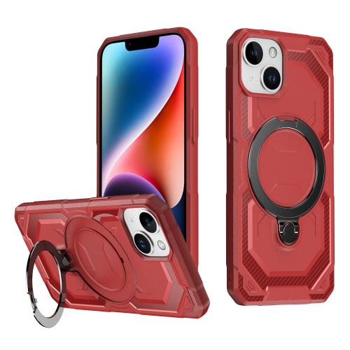 

For iPhone 14 Plus Frosted MagSafe Holder Phone Case(Red)
