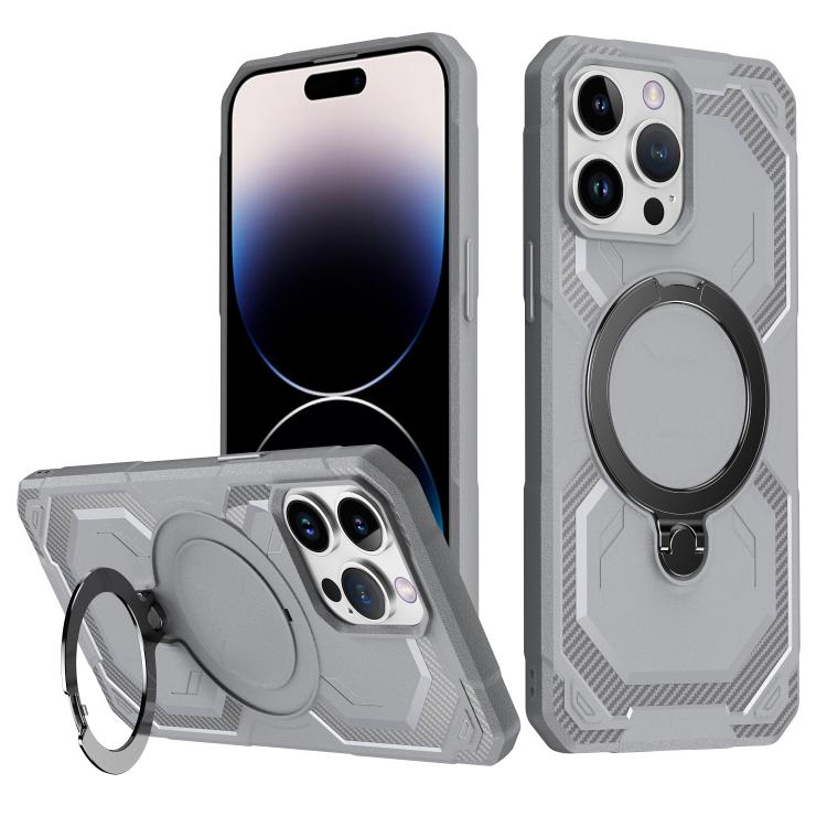 

For iPhone 14 Pro Frosted MagSafe Holder Phone Case(Grey)