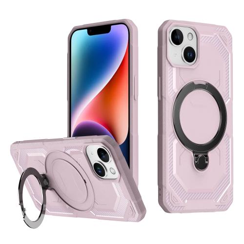 

For iPhone 15 Plus Frosted MagSafe Holder Phone Case(Pink)