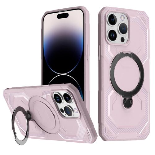 

For iPhone 15 Pro Max Frosted MagSafe Holder Phone Case(Pink)