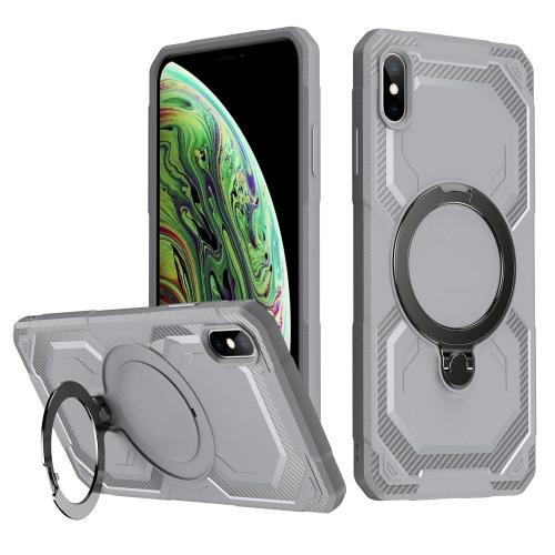 

For iPhone XS Max Frosted MagSafe Holder Phone Case(Grey)