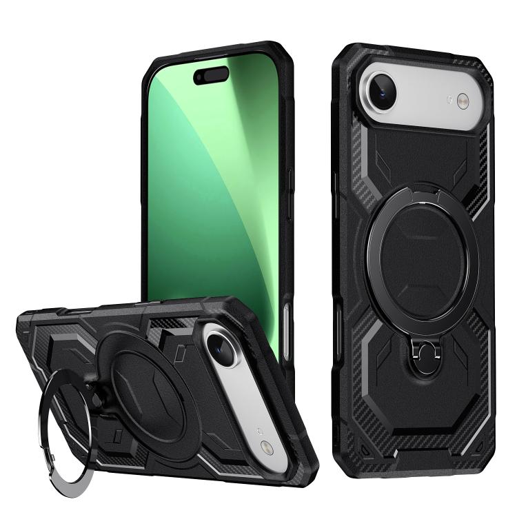 

For iPhone Air Frosted MagSafe Holder Phone Case(Black)