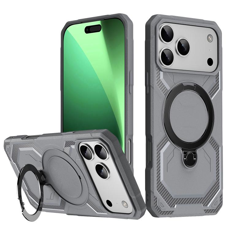 

For iPhone 17 Pro Frosted MagSafe Holder Phone Case(Grey)