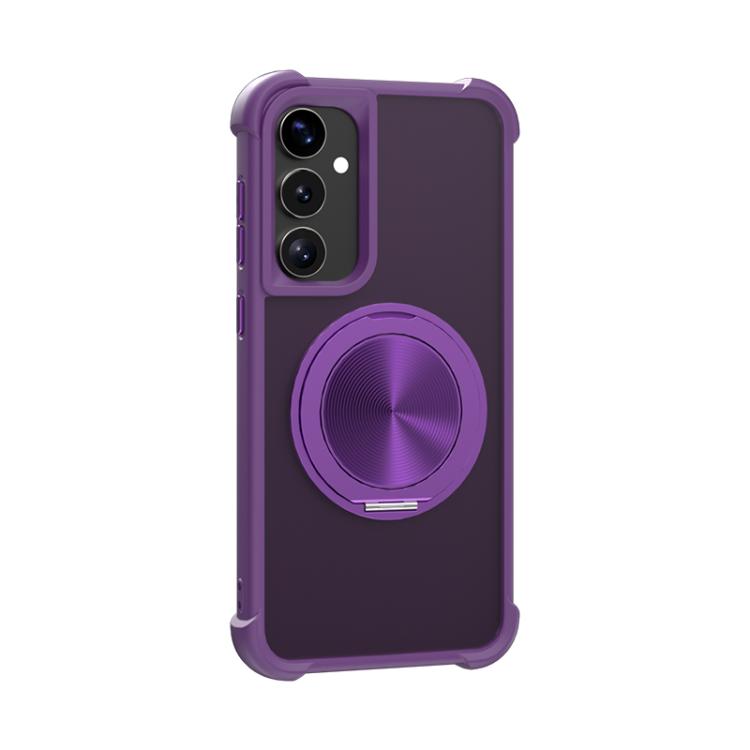 

For Samsung Galaxy S23+ 5G CD Texture 360 Degree Rotating Holder MagSafe Phone Case(Purple)