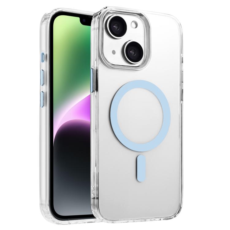 

For iPhone 14 / 13 High Transparency TPU Hybrid PC MagSafe Magnetic Phone Case(Sky Blue)