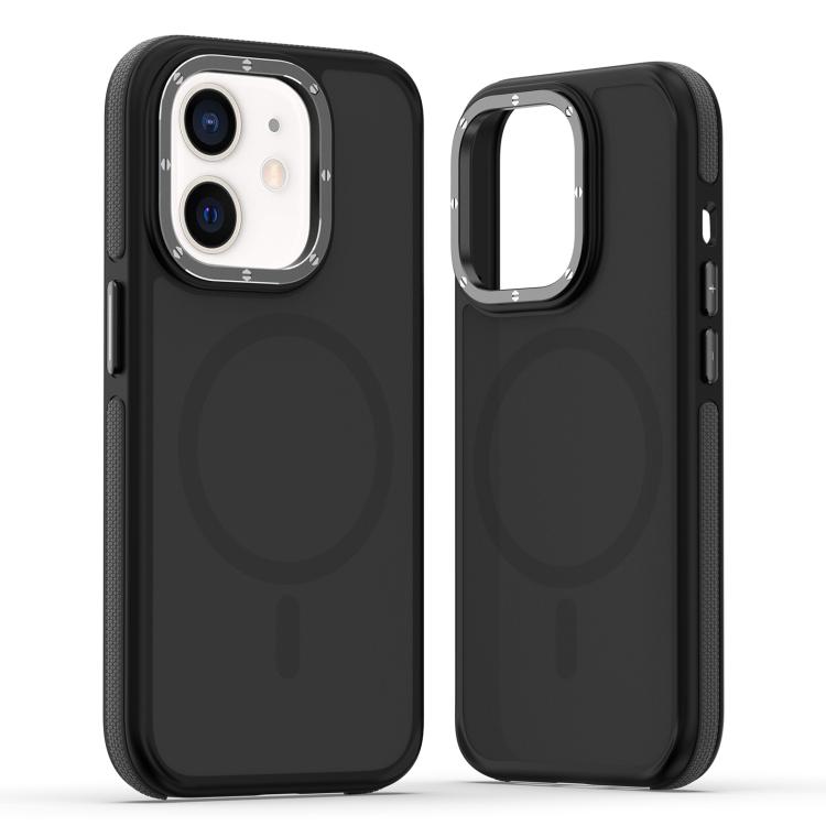 

For iPhone 12 / 12 Pro Dual-Color Skin Feel MagSafe Phone Case(Black)