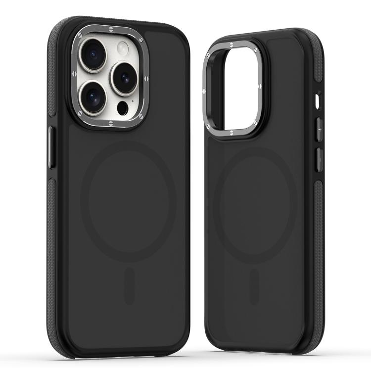

For iPhone 12 Pro Max Dual-Color Skin Feel MagSafe Phone Case(Black)