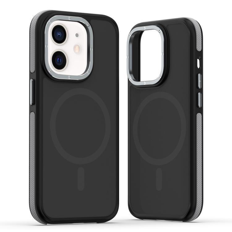 

For iPhone 11 Dual-Color Skin Feel MagSafe Phone Case(Black Grey)