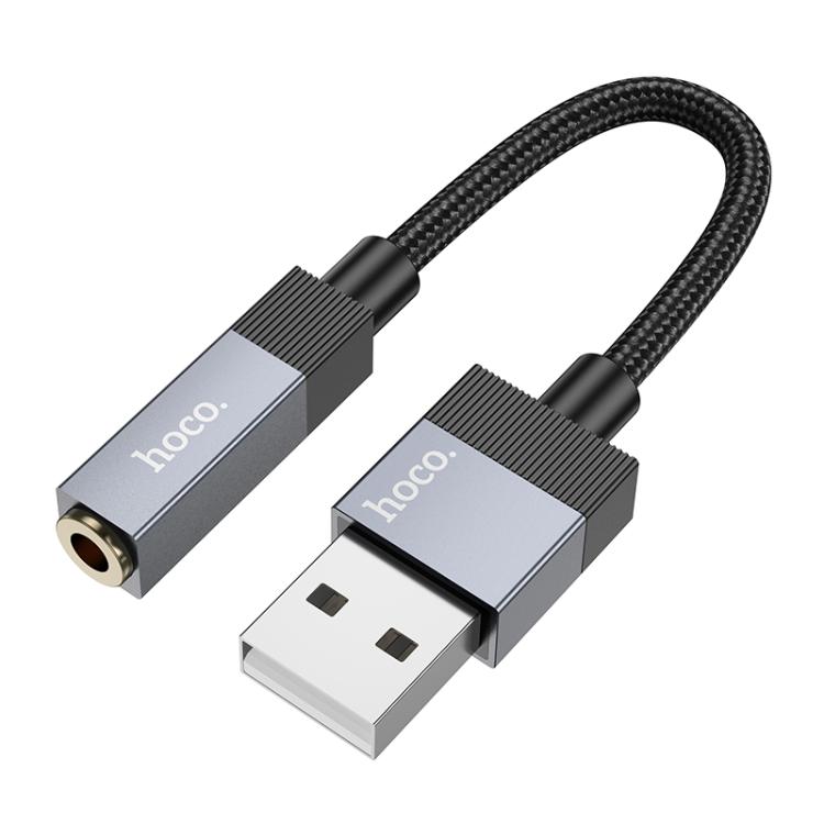 

hoco UPA32D USB to 3.5mm Female Clever Audio Converter, Length:15cm(Black)