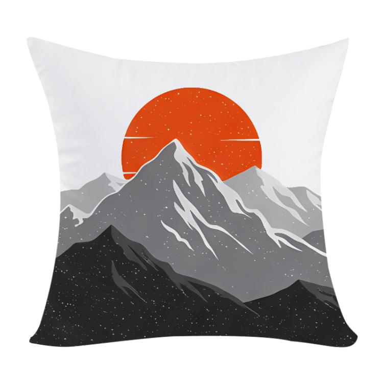 

Sunrise Mountain Printed Sofa Pillow With Core Print On Your Demand, Size:35x35cm(Short Plush)
