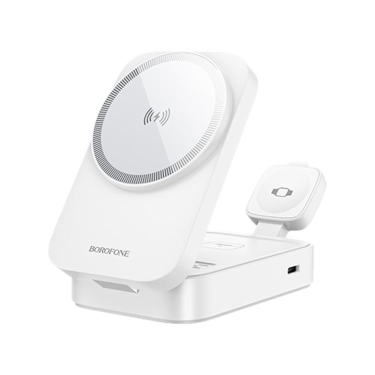 

Borofone BQ38 Portable 3 in 1 Folding Magnetic Wireless Fast Charger(White)