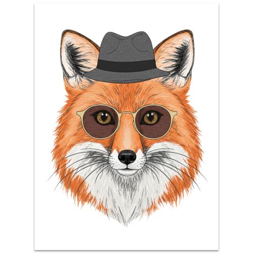 

Gentleman Fox Frameless EPSON Inkjet 320g Canvas Decorative Painting Print On Your Demand, Size:13x18cm