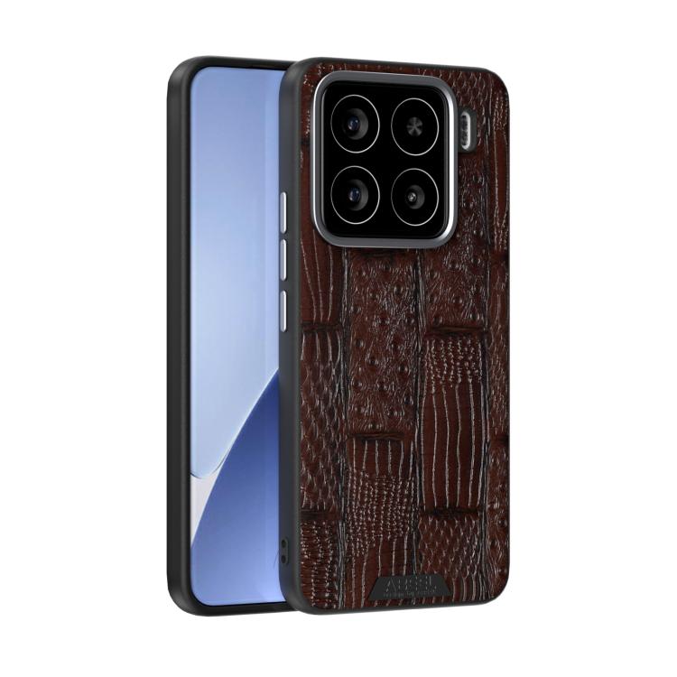 

For Xiaomi 15 ABEEL Beast Pattern 6D Micro-Embossed MagSafe Genuine Leather Phone Case(Brown)