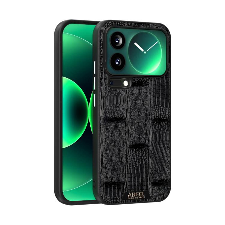 

For Xiaomi 17 Pro Max ABEEL Beast Pattern 6D Micro-Embossed MagSafe Genuine Leather Phone Case(Black)