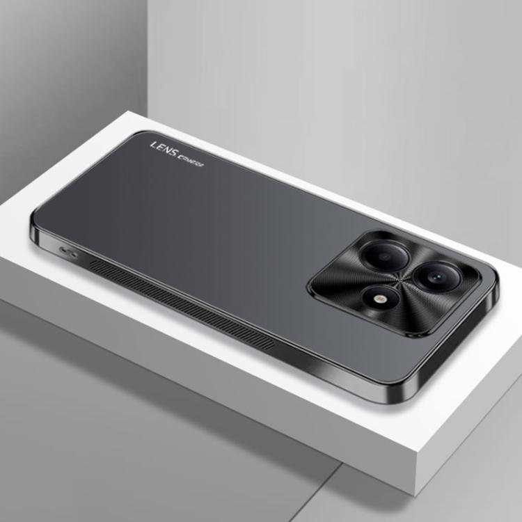 

For Redmi Note 14 5G AG Frosted Electroplating Acrylic Phone Case(Black)