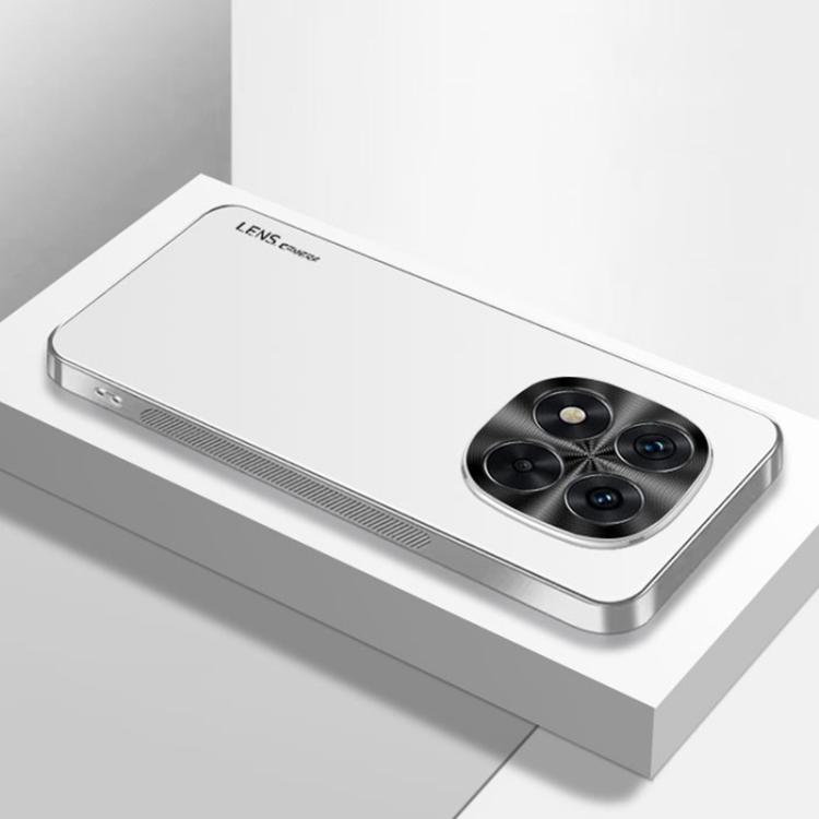 

For Redmi Note 14 Pro 5G AG Frosted Electroplating Acrylic Phone Case(Silver White)