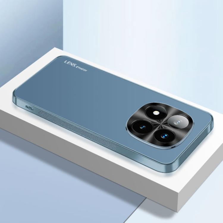 

For Redmi Note 14 Pro+ 5G AG Frosted Electroplating Acrylic Phone Case(Navy Blue)