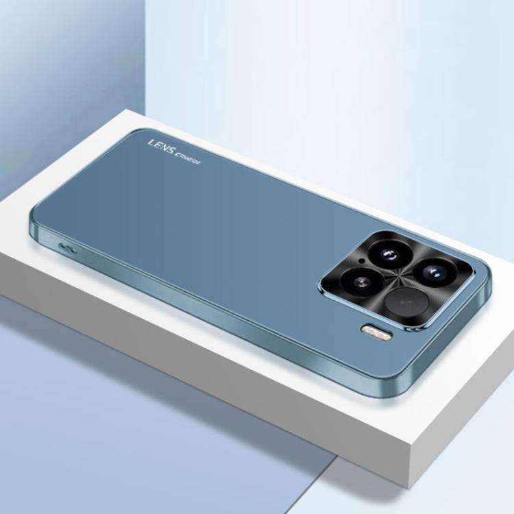 

For Xiaomi 15 AG Frosted Electroplating Acrylic Phone Case(Navy Blue)
