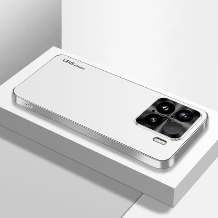 

For Xiaomi 15 AG Frosted Electroplating Acrylic Phone Case(Silver White)