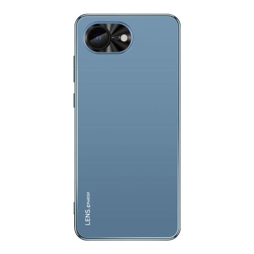 

For iPhone 16e AG Frosted Electroplating Acrylic Phone Case(Navy Blue)
