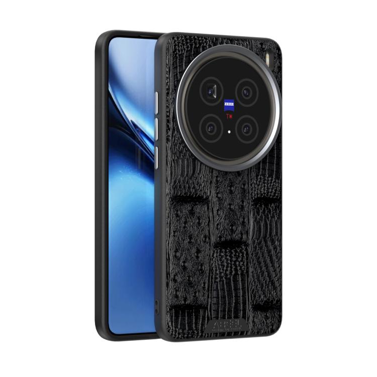 

For vivo X200 Pro mini ABEEL Beast Pattern 6D Micro-Embossed MagSafe Genuine Leather Phone Case(Black)