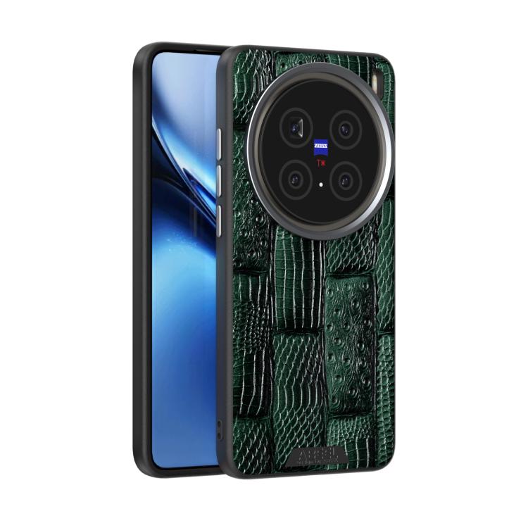 

For vivo X200 ABEEL Beast Pattern 6D Micro-Embossed MagSafe Genuine Leather Phone Case(Green)