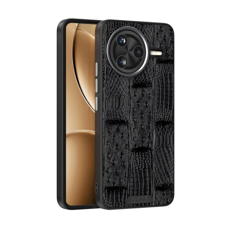 

For Redmi K80 Pro ABEEL Beast Pattern 6D Micro-Embossed MagSafe Genuine Leather Phone Case(Black)
