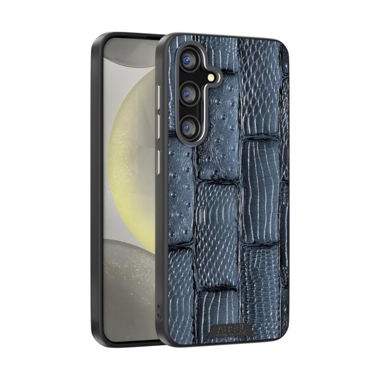 

For Samsung Galaxy S24 FE 5G ABEEL Beast Pattern 6D Micro-Embossed MagSafe Genuine Leather Phone Case(Blue)