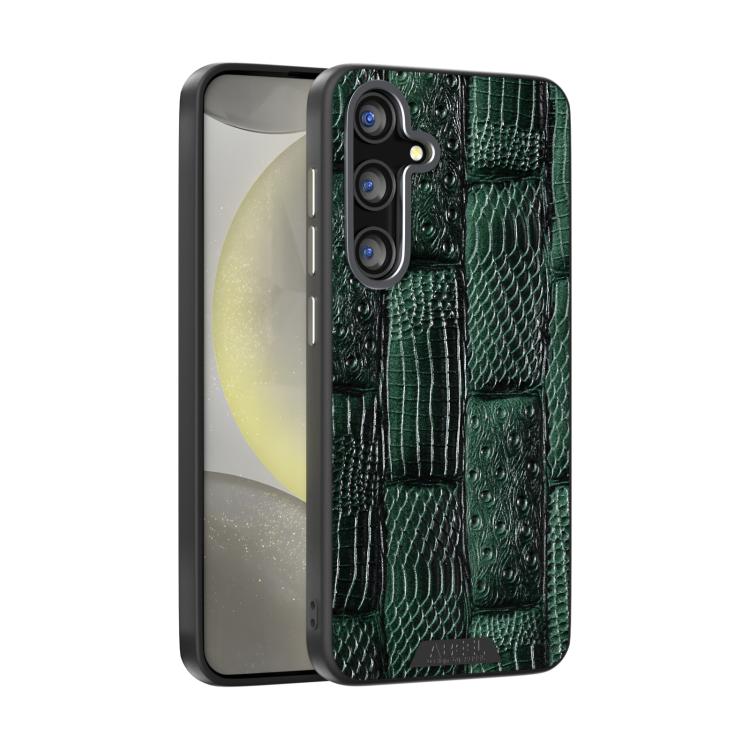 

For Samsung Galaxy S24 5G ABEEL Beast Pattern 6D Micro-Embossed MagSafe Genuine Leather Phone Case(Green)
