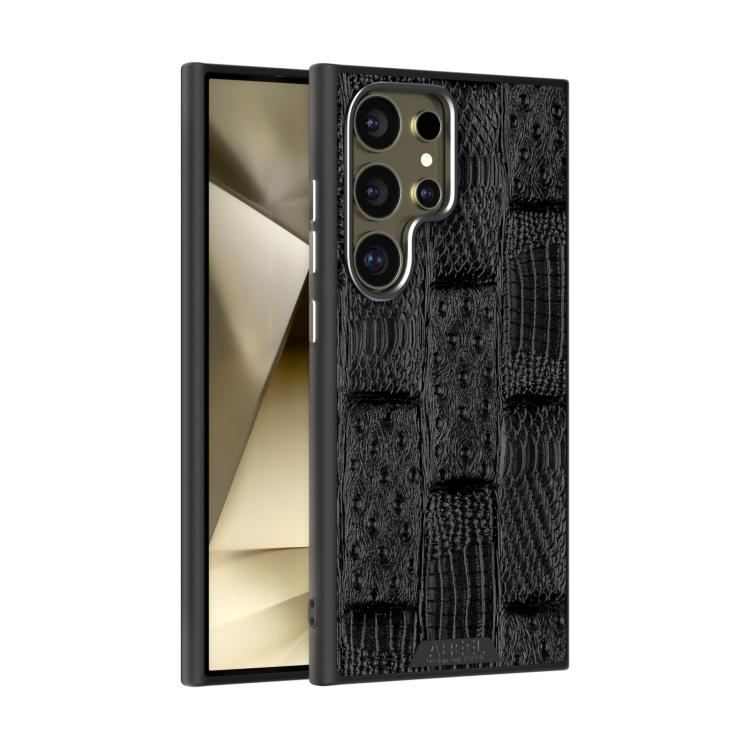 

For Samsung Galaxy S24 Ultra 5G ABEEL Beast Pattern 6D Micro-Embossed MagSafe Genuine Leather Phone Case(Black)