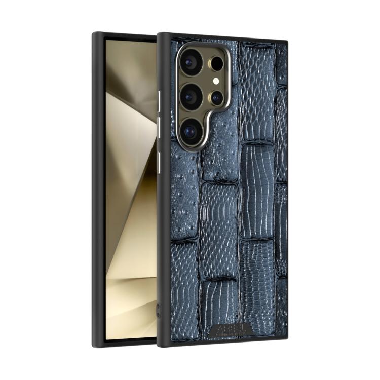 

For Samsung Galaxy S24 Ultra 5G ABEEL Beast Pattern 6D Micro-Embossed MagSafe Genuine Leather Phone Case(Blue)
