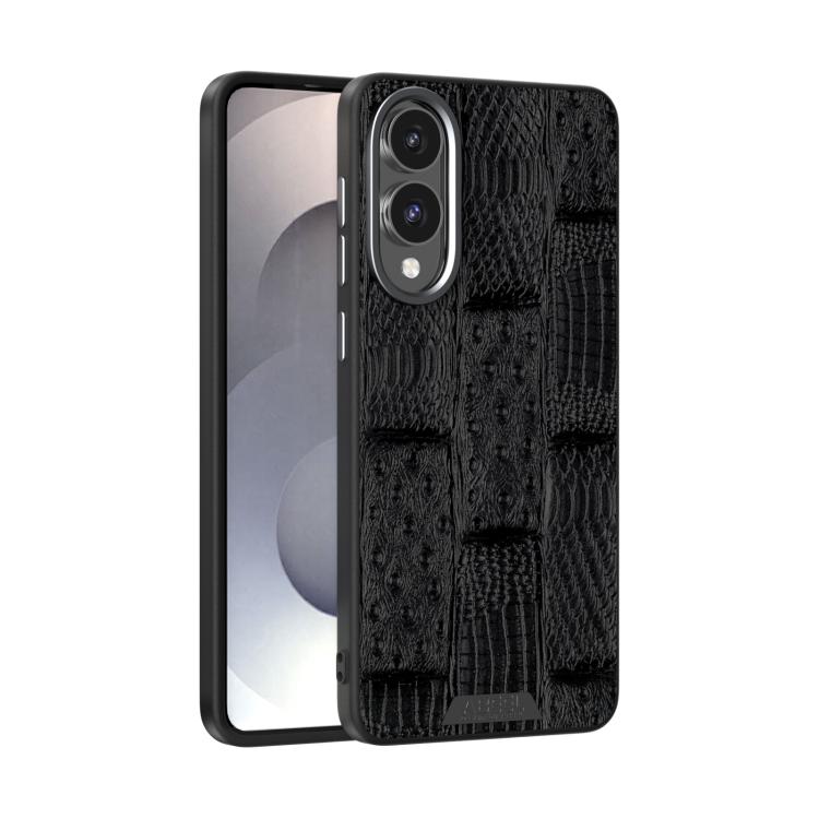 

For Samsung Galaxy S25 Edge 5G ABEEL Beast Pattern 6D Micro-Embossed MagSafe Genuine Leather Phone Case(Black)