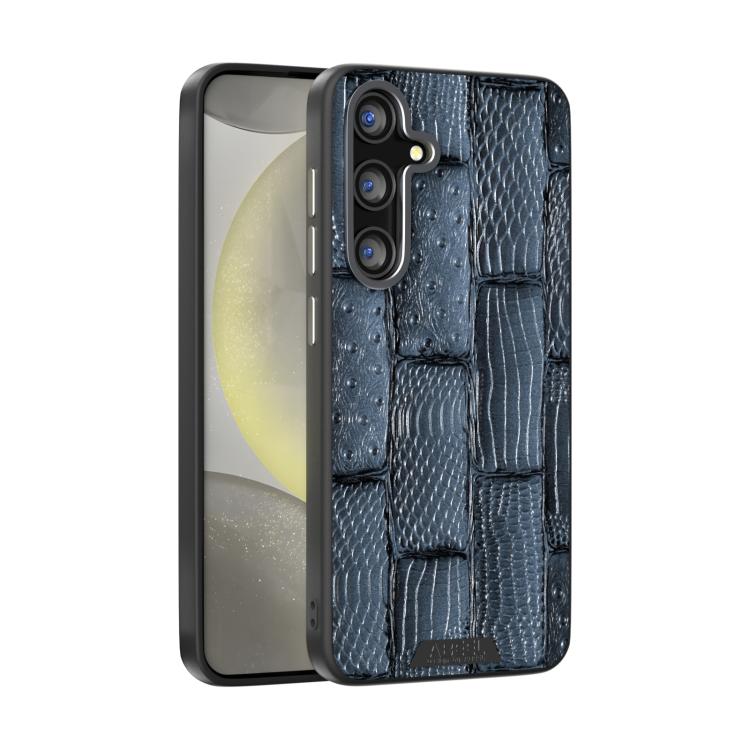 

For Samsung Galaxy S25+ 5G ABEEL Beast Pattern 6D Micro-Embossed MagSafe Genuine Leather Phone Case(Blue)