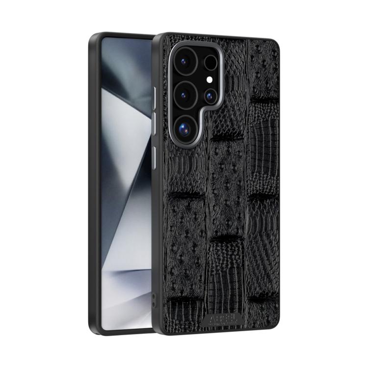

For Samsung Galaxy S25 Ultra 5G ABEEL Beast Pattern 6D Micro-Embossed MagSafe Genuine Leather Phone Case(Black)