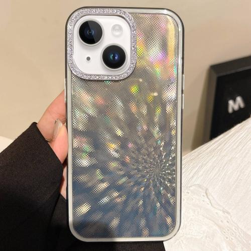 

For iPhone 14 Plus Diamond Lens Frame Glare PC Hybrid TPU Phone Case(Black)