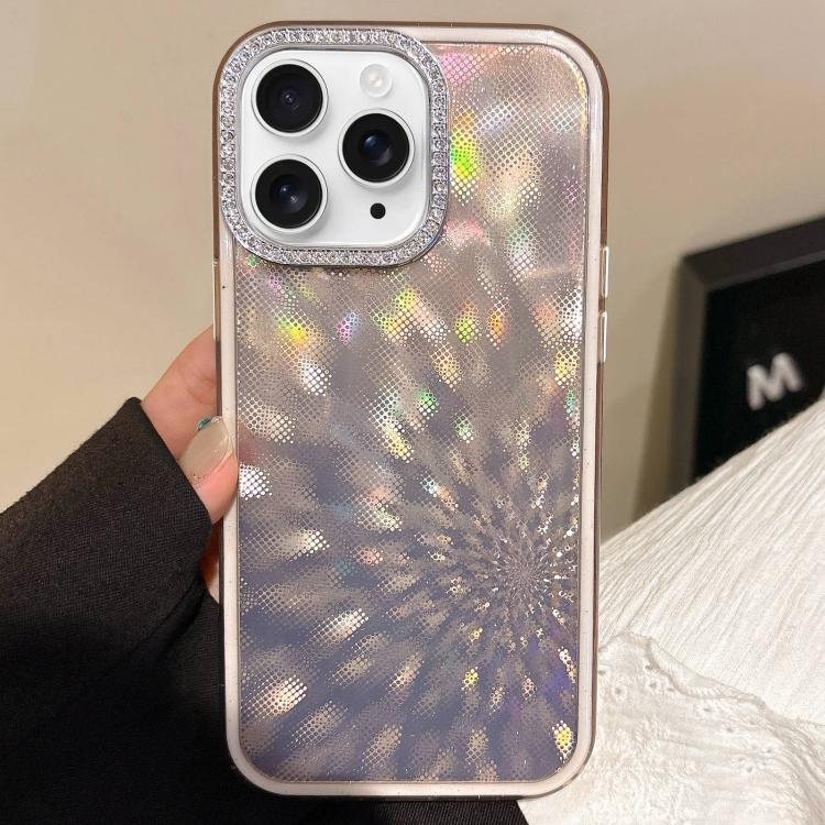 

For iPhone 11 Pro Max Diamond Lens Frame Glare PC Hybrid TPU Phone Case(Gold)