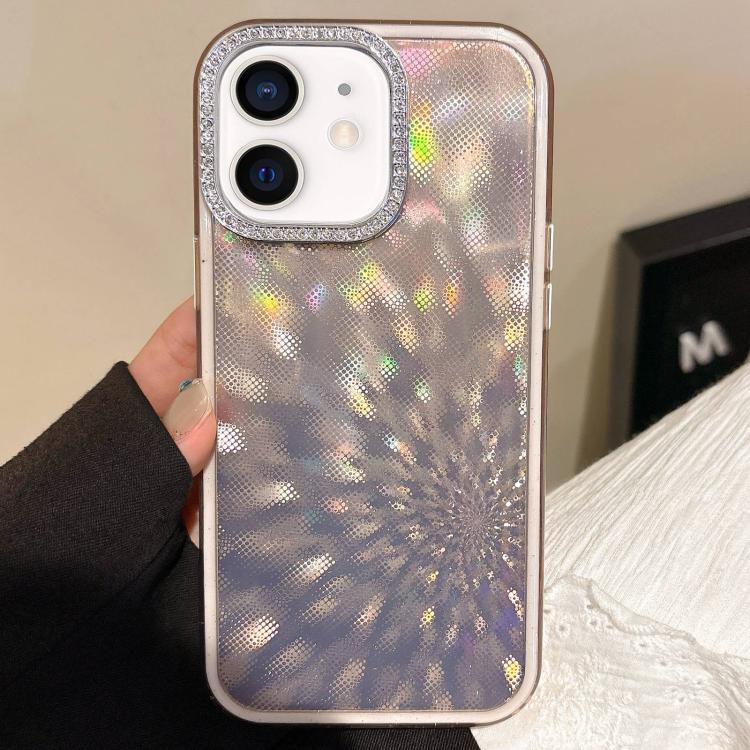 

For iPhone 11 Diamond Lens Frame Glare PC Hybrid TPU Phone Case(Gold)
