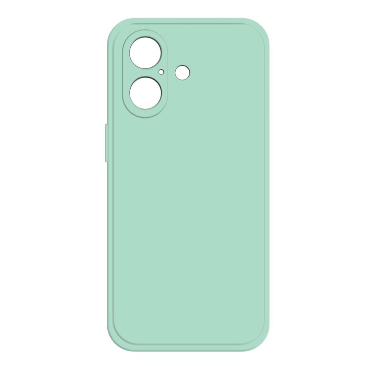 

For iPhone 16 Imitation Liquid Silicone Phone Case(Light Cyan)