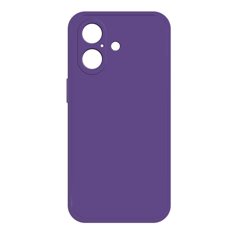 

For iPhone 16 Imitation Liquid Silicone Phone Case(Dark Purple)