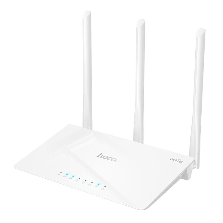 

hoco HI30 2.4G Three Antennas WiFi 4 Wireless Router, Plug:EU Plug(White)