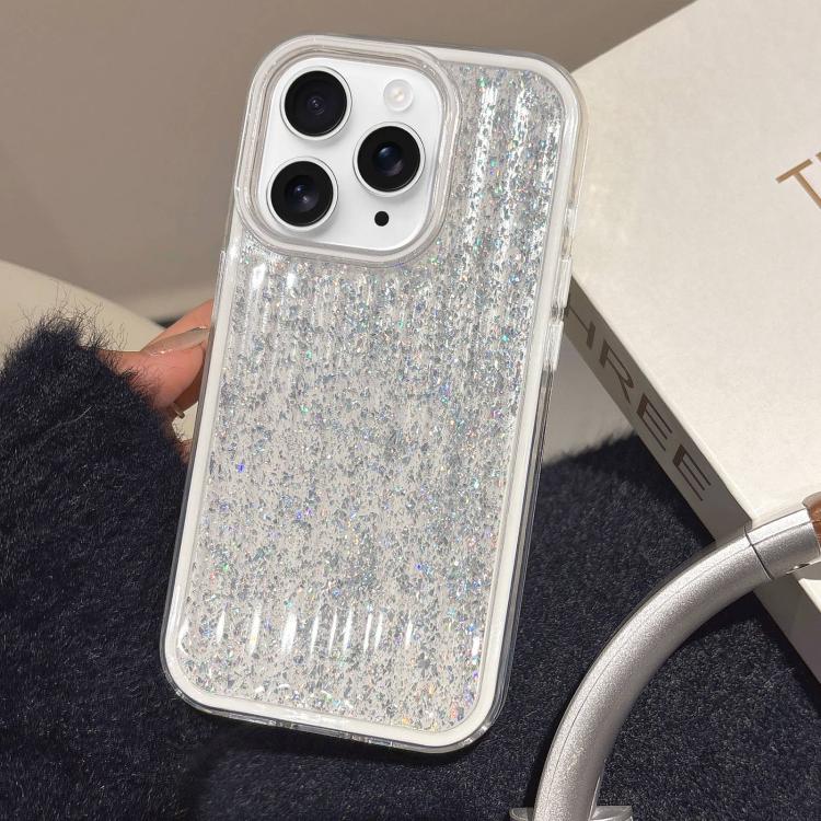 

For iPhone 11 Pro Max Glitter Corrugated PC Hybrid TPU Phone Case(White)