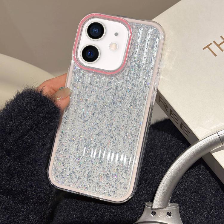 

For iPhone 11 Glitter Corrugated PC Hybrid TPU Phone Case(Pink)