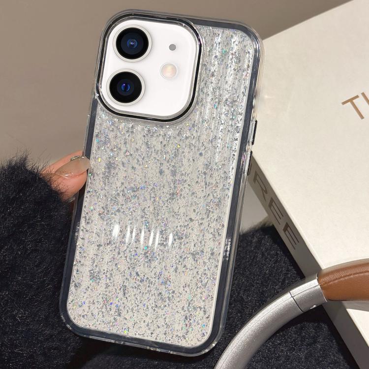 

For iPhone 11 Glitter Corrugated PC Hybrid TPU Phone Case(Black)