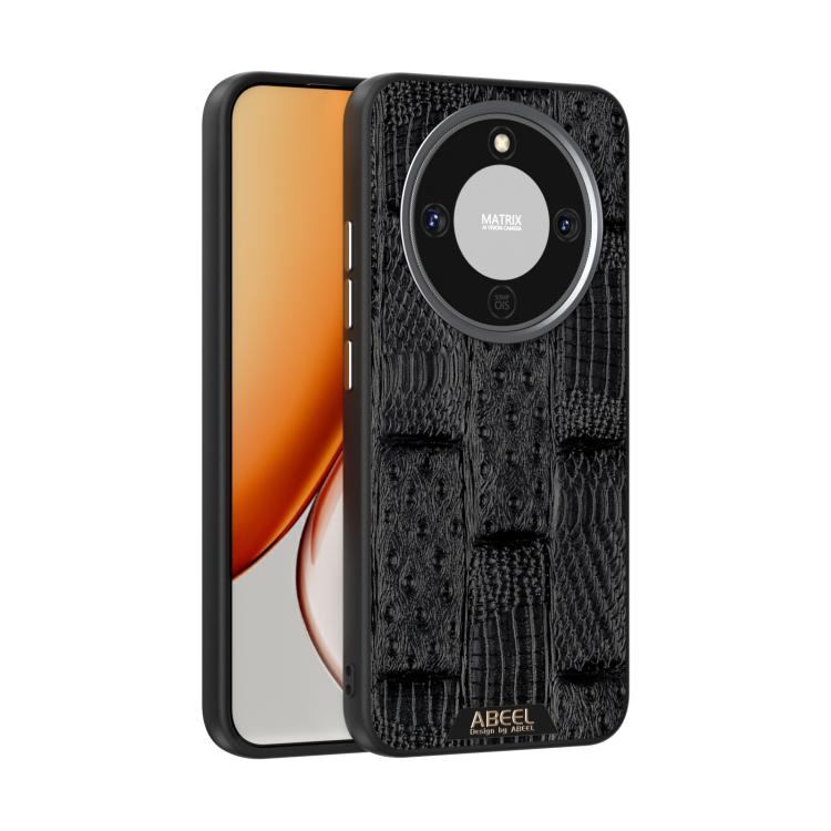 

For Honor X70 5G ABEEL Beast Pattern 6D Micro-Embossed MagSafe Genuine Leather Phone Case(Black)