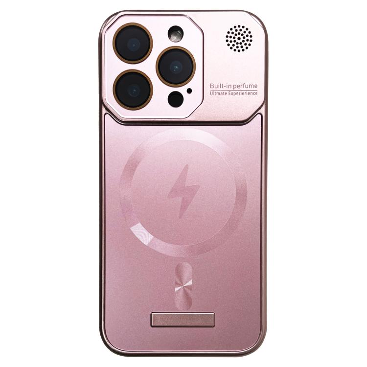 

For iPhone 15 Pro Max Frameless Aromatherapy MagSafe Magnetic PC Phone Case(Rose Gold)