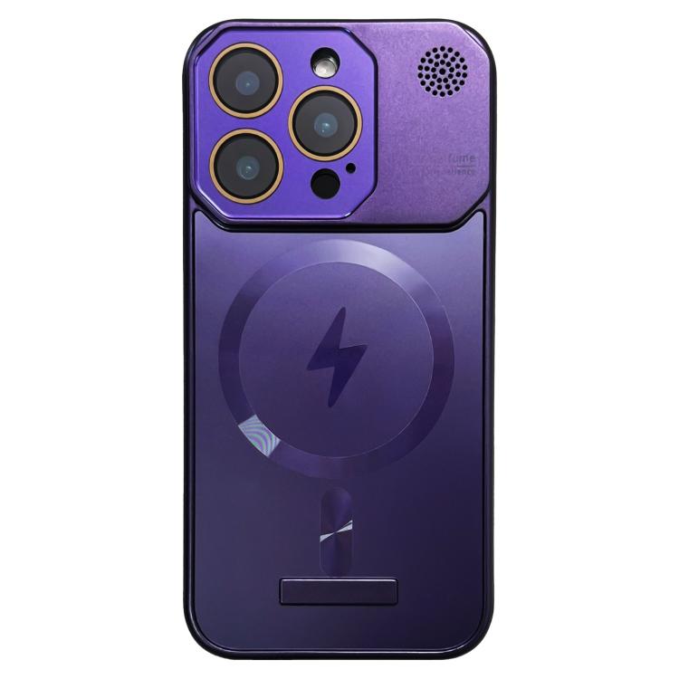 

For iPhone 15 Pro Frameless Aromatherapy MagSafe Magnetic PC Phone Case(Purple)