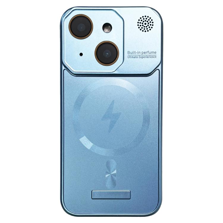 

For iPhone 14 Plus Frameless Aromatherapy MagSafe Magnetic PC Phone Case(Blue)