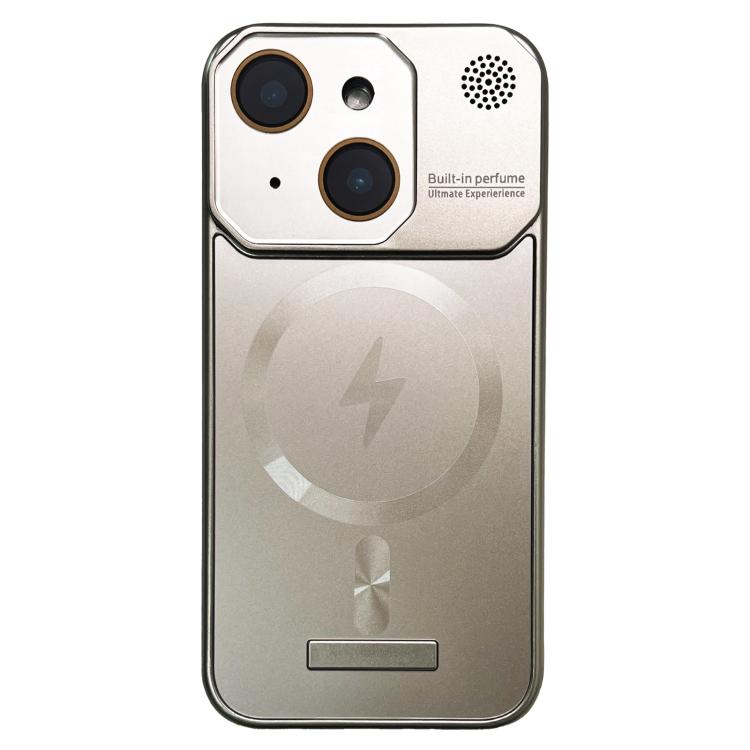 

For iPhone 14 Frameless Aromatherapy MagSafe Magnetic PC Phone Case(Titanium Grey)