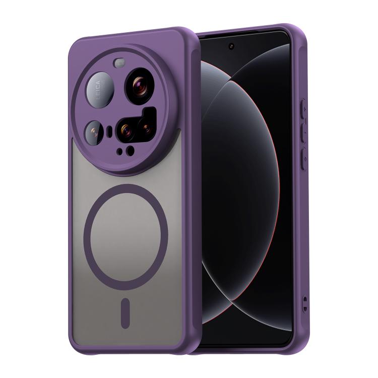 

For Xiaomi 15 Ultra Fan Dun Series TPU Hybrid PC Frosted Magsafe Phone Case(Purple)