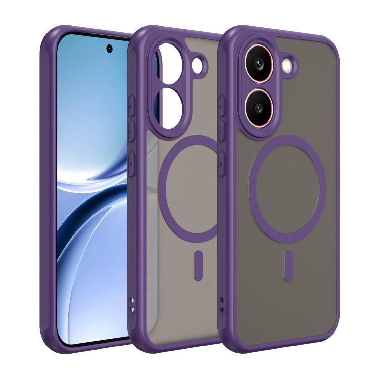 For Xiaomi Poco X8 Pro 5G Fan Dun Series TPU Hybrid PC Frosted Magsafe Phone Case(Purple)